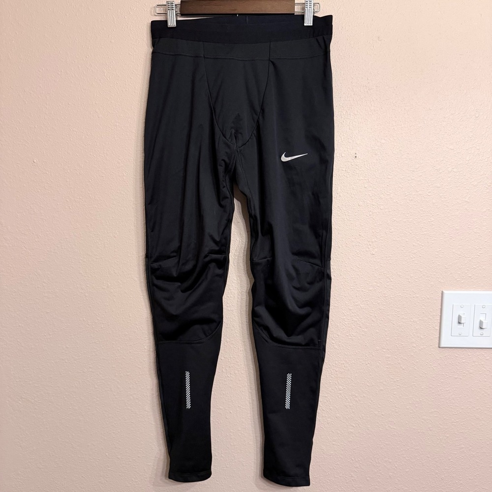 Nike Shield Mens Running Black Weather Resistant Leggings Large 477445